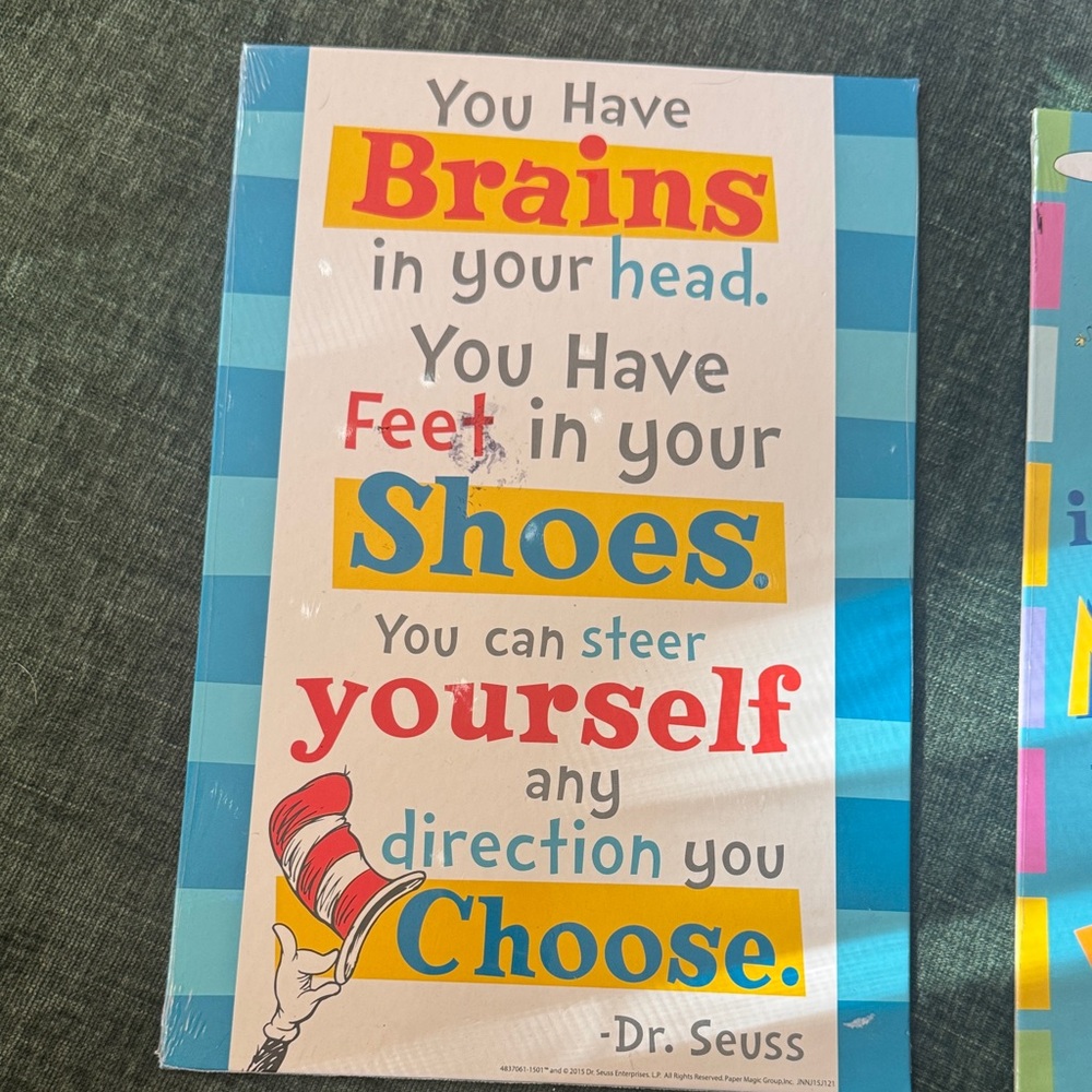 Dr. Seuss Poster with Red, Yellow, and Blue Accents